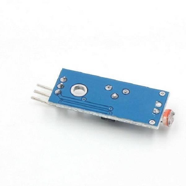 Digital LDR Sensor Module - the blue rectangular circuit board with three metal connection pins on the left and a small LDR sensor on the right.