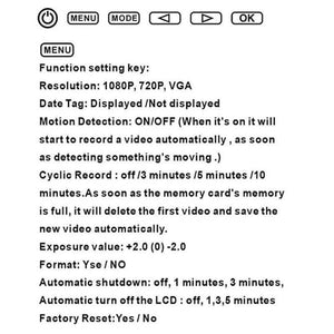 Digital Microscope 4.3in HD LED 3.6MP 1-600x Continuous Magnifier - button icons and a list of menu function settings.
