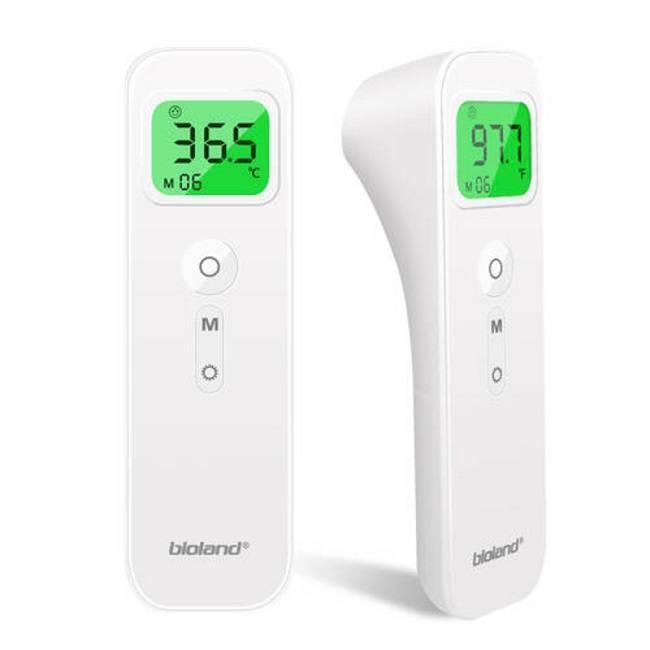 Digital Thermometer Infrared Thermometer Temperature Gun E122 - shown as two white devices with green screens displaying 36.5°C and 97.7°F, buttons, and M label.