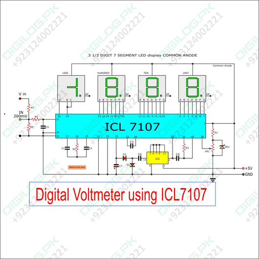 Simple Digital Voltmeter Ic Icl7107