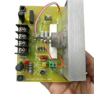 Discontinued 0 To 5000W Adjustable AC Dimmer AC Heater Controller - with a large heatsink, terminal blocks, LEDs, and adjustable knobs.