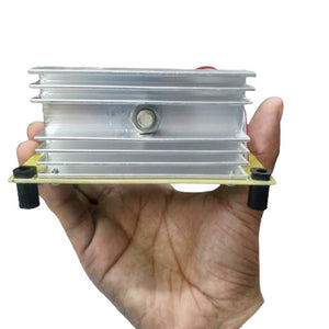 Discontinued 0 To 5000W Adjustable AC Dimmer AC Heater Controller - shown from the side, featuring a silver aluminum heatsink mounted on a circuit board.
