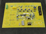 Discontinued Local 8 IGBT 7kVA Solar Inverter PCB with Pre-Assembled Components - a yellow rectangular circuit board with capacitors, resistors, terminal blocks, and IC sockets.