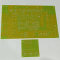 Discontinued Local 8 IGBT Solar Inverter PCB Board - a large green main circuit board and a smaller rectangular green control board.