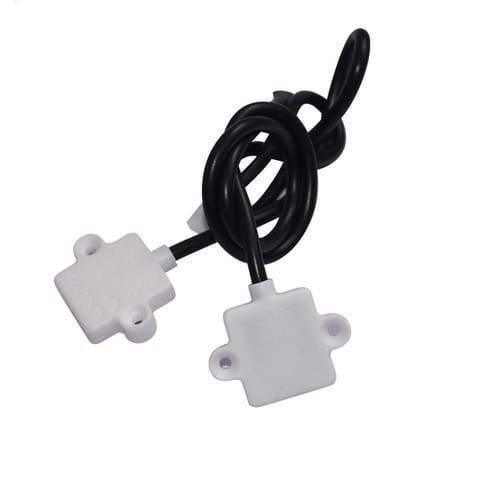 Discontinued Mini 5V Liquid Water Level Sensor Detection Switch With Alarm XKC-Y23-V - two white square sensor heads connected by a black cable coiled in the center.