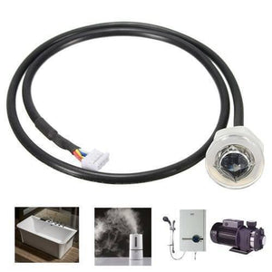 Discontinued Optical Infrared Water Level Sensor 15mA 5V Water Liquid Control Switch - a black cable with a four-pin white connector and a circular, clear-capped sensor head with a metallic base.