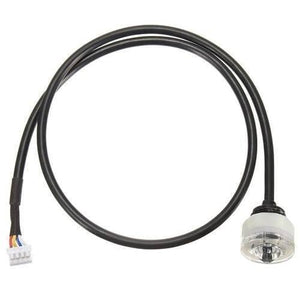 Discontinued Optical Infrared Water Level Sensor 15mA 5V Water Liquid Control Switch - a black cable connected to a clear plastic sensor head on one end and a white four-pin connector on the other.