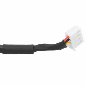 Discontinued Ultrasonic Non Contact Liquid Level Sensor DS1603DA - a close-up view of the black cable ending in a white four-pin plastic connector with red, black, and yellow wires.