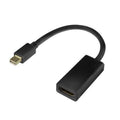 Display Port Plug Mini Dp To HDMI Converter Adapter Connector PC108A - a black cable with a gold-plated Mini DisplayPort male connector and an HDMI female port.