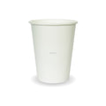Disposable Cup - a plain white paper cup with a rolled rim and the brand name Netra printed in light grey on the side.