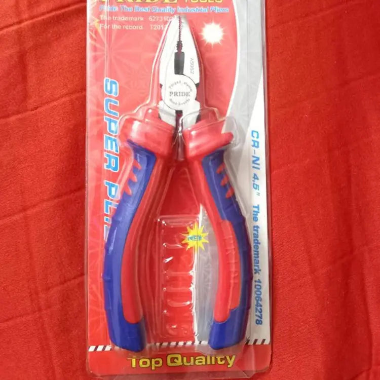 DIY Craft Cable Cutting Standard Wire Wrap Plier Cutter - original red and blue plastic packaging with Pride brand labeling and visible metal jaws.