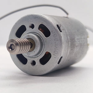 DIY DC Motor DC 3V To 25V Torque Mini Motor 17500RPM - a silver cylindrical DC motor with a threaded metal shaft and the brand name Johnson.
