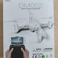 DM002 DIY Drone Kit DM002 2.4GHz Rc Quadcopter DM002 Remote Control Quadcopter Drone Best Ideal Gift For Beginners ( Camera Not Included ) - a white drone illustration and a graphic of a remote controller holding a smartphone.
