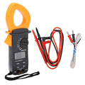 DM6016A Digital AC Clamp Meter - yellow jaw clamp meter shown with red and black test leads