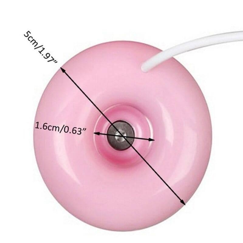 Donuts Shape Mini USB Humidifier Mist Maker Air Diffuser - shown in a top-down view with dimension lines indicating a 5cm outer and 1.6cm inner diameter.
