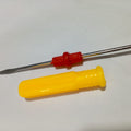 Double Head Plastic Handle Screwdriver - shown as a metal shaft with a red center grip and a separate yellow plastic handle.