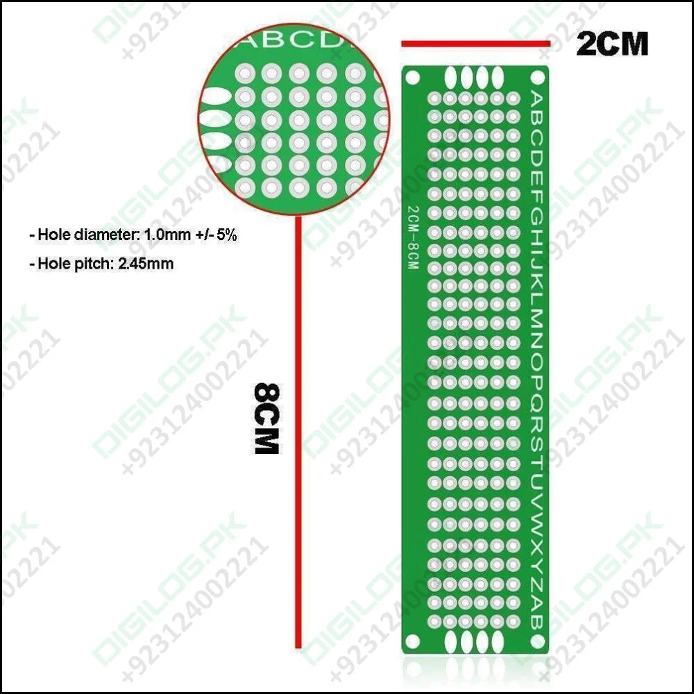 Double Side 2x8 Dotted Veroboard Printed Circuit Pcb