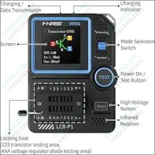 LCR-P1 Transistor Tester LCR Meter MOSFET NPN PNP SMD Multifunction Tester Diode Triode Capacimeter Resistance