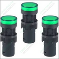 Green Indicator Light AC/DC 24V 16mm Panel Mount for Electrical Control Panel HVAC DIY Projects