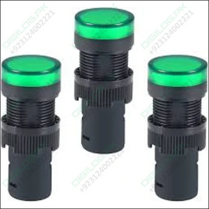 Green Indicator Light AC/DC 24V 16mm Panel Mount for Electrical Control Panel HVAC DIY Projects