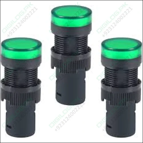 Green Indicator Light AC/DC 24V 16mm Panel Mount for Electrical Control Panel HVAC DIY Projects