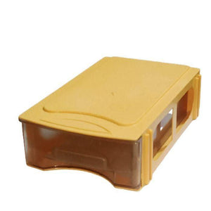 Drawer Storage Box 190MMX120MMX50MM - a rectangular yellow plastic storage unit with a single clear, pull-out drawer.
