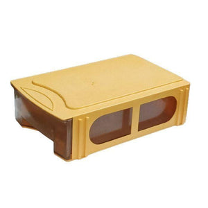 Drawer Storage Box 190MMX120MMX50MM - a rectangular yellow plastic storage unit featuring a single clear pull-out drawer and two side viewing windows.