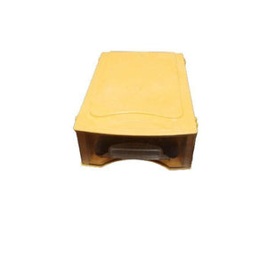 Drawer Storage Box 190MMX120MMX50MM - a yellow rectangular plastic storage container with a single clear pull-out drawer.