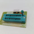 DS30F2010 Programming Socket For Pickit 3 Pickit 2 - a green PCB with a blue ZIF socket, a red LED, and a six-pin header.