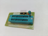 DS30F2010 Programming Socket For Pickit 3 Pickit 2 - a green PCB with a blue ZIF socket, a red LED, and a six-pin header.