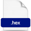 DSPIC30F2010 Solar Inverter Hex File - represented by a white document icon featuring a blue rectangular label with the white text .hex.