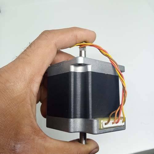 Dual Shaft NEMA 23 2A Stepper Motor For CNC 3d Printer - the black and silver motor body with a white connector and four wires.