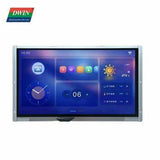 Dwin 15.6 Inch HMI LCD Touch Colorful Screen 1364x768 TFT Display Module RS232/ TTL UART LCD Smart Panel DMG13768C156_03WTC - a rectangular display module with a digital clock, weather icon, temperature reading, and menu icons.