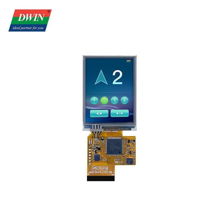 Dwin 2.8 Inch HMI TFT Touch Screen LCD Display DMG32240F028_01 Wtr - a vertical rectangular screen, a circuit board, and a ribbon cable connector.