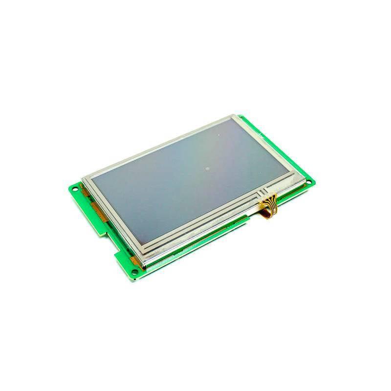Dwin 4.3 Inch HMI TFT Touch Screen LCD Display DMG48270C043-03WTR - a rectangular screen mounted on a green circuit board with a flexible ribbon cable.
