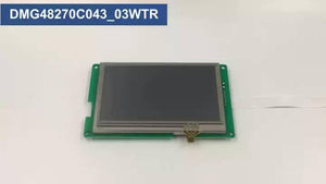 Dwin 4.3 Inch HMI TFT Touch Screen LCD Display DMG48270C043-03WTR - a rectangular screen mounted on a green PCB with a flat ribbon cable attached.