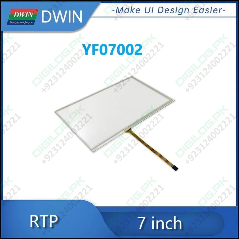 Dwin 7 Inch 4 Wire Rtp Resistive Touch Panel Yf07002 - LCD