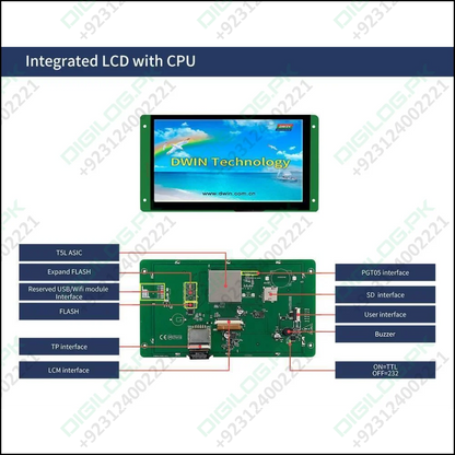 Dwin 7 Inch Hmi Lcd Display Touch Screen Resistive