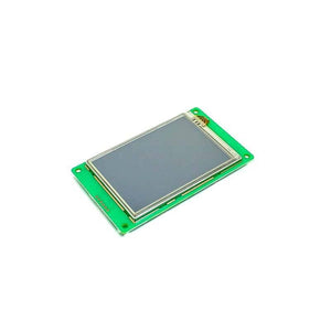 Dwin HMI 3.5 Inch LCD Resistive Touch Display DMG48320C035_03WTR - a rectangular screen mounted on a green circuit board with a ribbon cable.