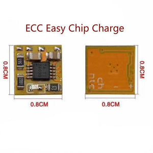 Easy Chip Charge IC Chip Board Module Solve Charging Problem For Mobile Repairing - shown from the front and back, featuring a square orange circuit board with electronic components and 0.8cm dimensions.