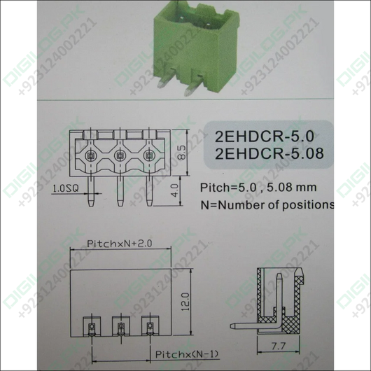 10 Pin Connector Pcb Mount Right Angle Bent Screw Terminal