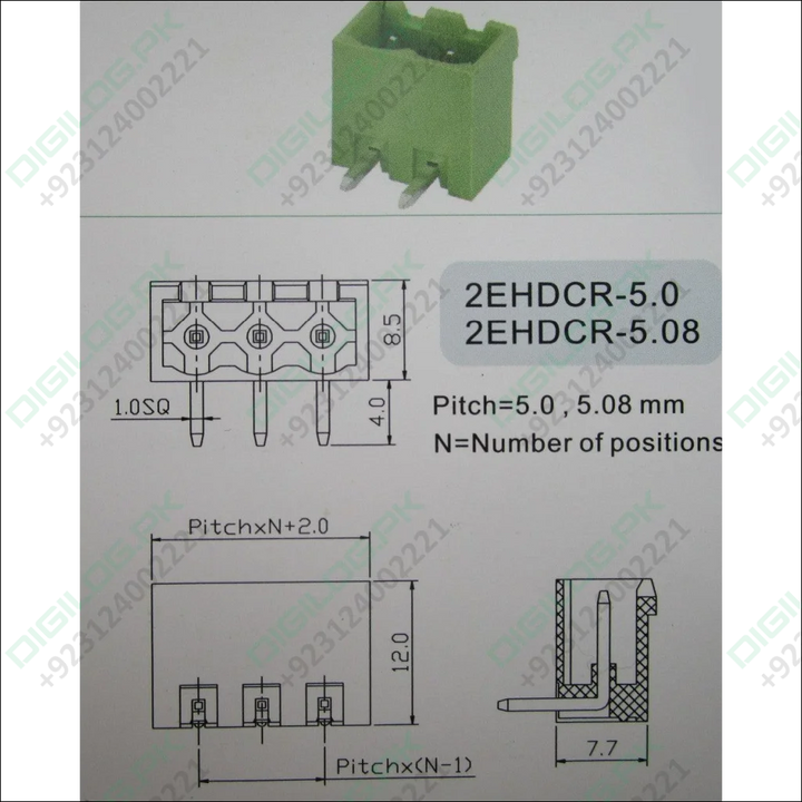 10 Pin Connector Pcb Mount Right Angle Bent Screw Terminal