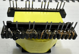 EE33-1.5-15kW Solar Inverter Transformer 23 Pins - a yellow-wrapped electronic component with two rows of metal pins and soldered wire connections.