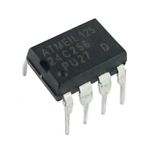 EEPROM Chip IC 24C256 - a black, rectangular 8-pin integrated circuit component with white text printed on its top surface.
