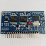 EGS002 EG8010 IR2113 DC To AC Spwm Pure Sine Wave Inverter Module - a blue rectangular circuit board with a 17-pin header, two chips, and a crystal oscillator.