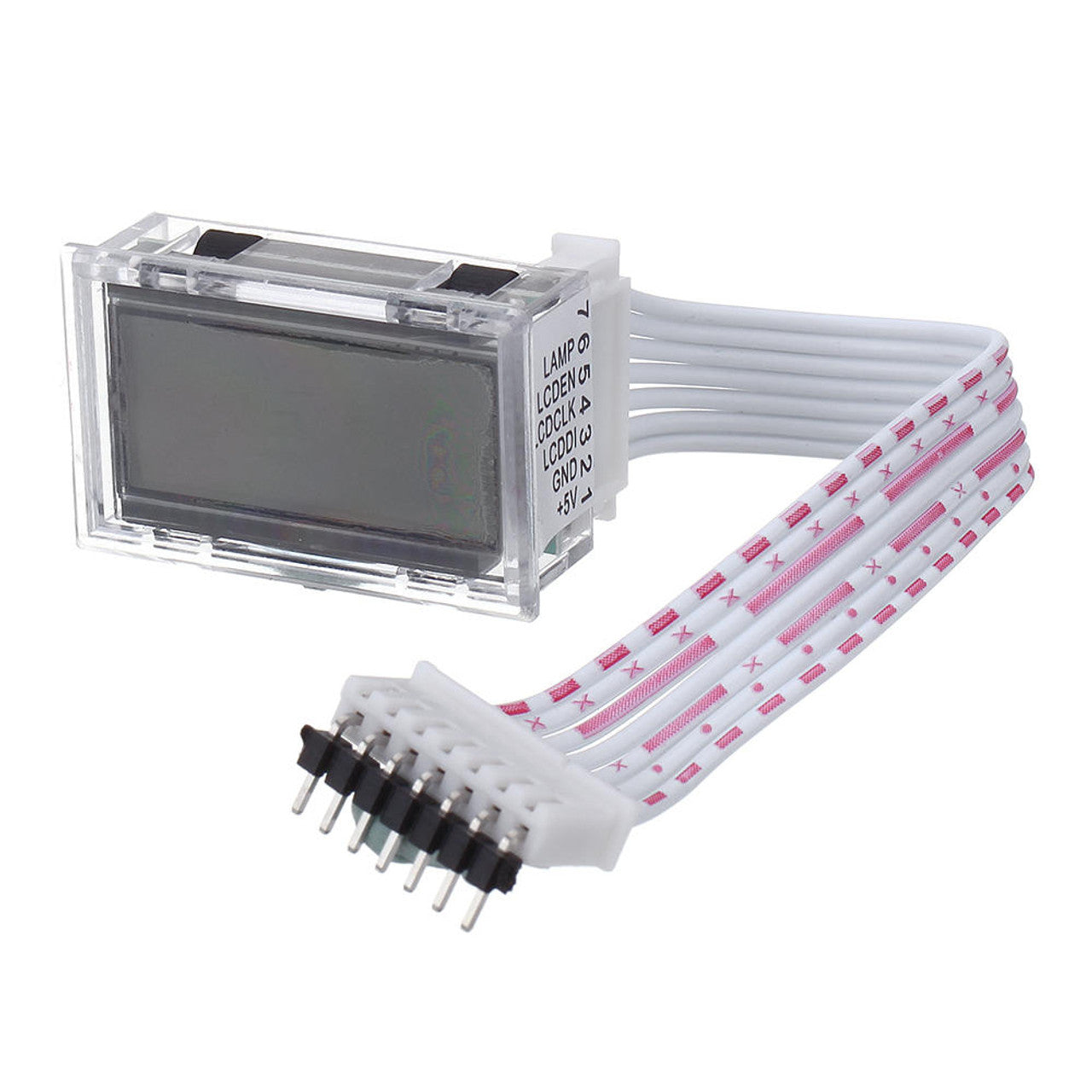 EGS002 EG8010 LCD Display Module For Sine Wave Controller - a rectangular screen with a white ribbon cable ending in a black seven-pin header connector.