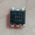 EL3063 Zero-Cross TRIAC Driver Photocoupler 6 PIN SMD - a black 6-pin SMD electronic component with "T EL 3063 104V" printed on its surface.