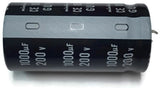 Electrolytic Capacitor 1000uF 200V (1000 mfd 200V) - a black cylindrical capacitor with white text showing its capacity and voltage rating on a white background.