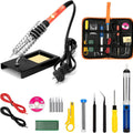 Electronics 60W Soldering Iron Welding Set With Multimeter - Student DIY Kit - a soldering iron on a stand, a tool case, and various repair accessories.