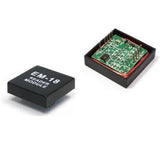 Em-18 EM18 RFID Reader Module - shown as two units, one with a black casing labeled "EM-18 READER MODULE" and one showing the internal green circuit board.